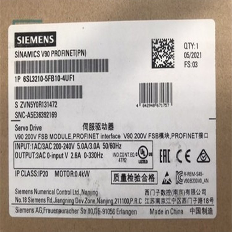 6SL3210-5FB10-4UA1 SINAMICS V90 ݔ늉 TģK